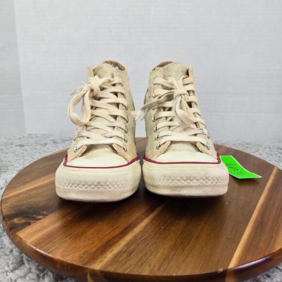 Converse CTAS All Star Lux Hi Beige Perforated Y2K Hidden Wedge Sneaker Womens 6 - Picture 5 of 13